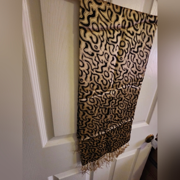 Silk Scarf with Fringes - Picture 1 of 4